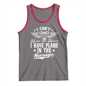 Funny I Cant I Have Plans In The Garage Tank Top Car Mechanics Fathers Day TS11 Deep Heather Red Print Your Wear