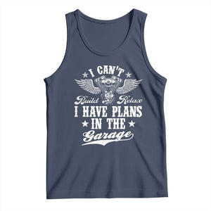 Funny I Cant I Have Plans In The Garage Tank Top Car Mechanics Fathers Day TS11 Navy Print Your Wear