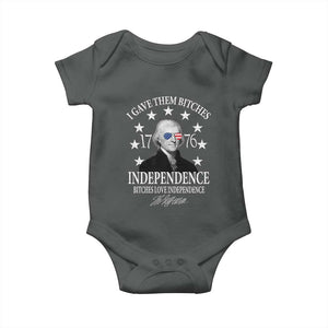 Funny I Gave Them Bitches 1776 Independence Bitches Love Independence Baby Onesie Thomas Jefferson TS11 Dark Heather Print Your Wear