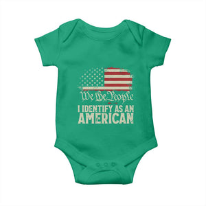 Funny I Identify As An American Baby Onesie 4th Of July American Flag TS11 Irish Green Print Your Wear