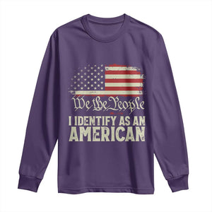 Funny I Identify As An American Long Sleeve Shirt 4th Of July American Flag TS11 Purple Print Your Wear