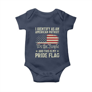 Funny I Identify As An American Patriot And This Is My Pride Flag Baby Onesie TS11 Navy Print Your Wear