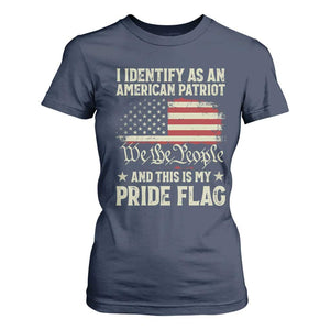 Funny I Identify As An American Patriot And This Is My Pride Flag T Shirt For Women TS11 Navy Print Your Wear