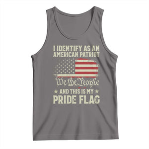 Funny I Identify As An American Patriot And This Is My Pride Flag Tank Top TS11 Deep Heather Print Your Wear