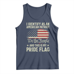 Funny I Identify As An American Patriot And This Is My Pride Flag Tank Top TS11 Navy Print Your Wear