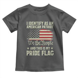 Funny I Identify As An American Patriot And This Is My Pride Flag Toddler T Shirt TS11 Dark Heather Print Your Wear