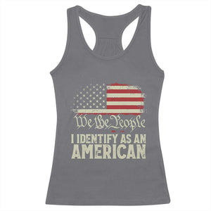 Funny I Identify As An American Racerback Tank Top 4th Of July American Flag TS11 Charcoal Print Your Wear