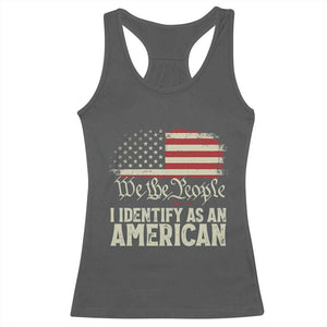 Funny I Identify As An American Racerback Tank Top 4th Of July American Flag TS11 Dark Heather Print Your Wear