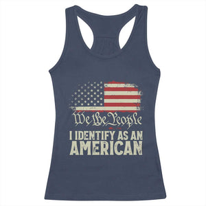 Funny I Identify As An American Racerback Tank Top 4th Of July American Flag TS11 Navy Print Your Wear