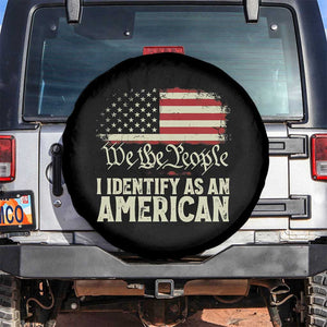 Funny I Identify As An American Spare Tire Cover 4th Of July American Flag TS11 No hole Black Print Your Wear