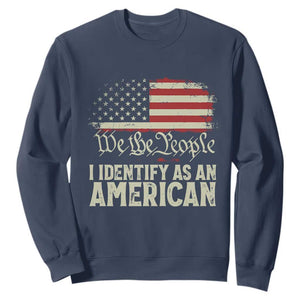 Funny I Identify As An American Sweatshirt 4th Of July American Flag TS11 Navy Print Your Wear