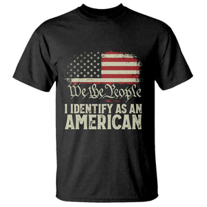 Funny I Identify As An American T Shirt 4th Of July American Flag TS11 Black Print Your Wear