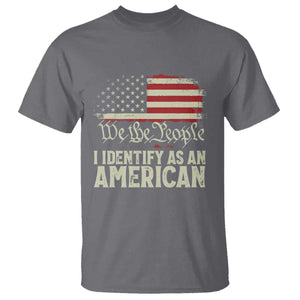 Funny I Identify As An American T Shirt 4th Of July American Flag TS11 Charcoal Print Your Wear