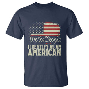 Funny I Identify As An American T Shirt 4th Of July American Flag TS11 Navy Print Your Wear