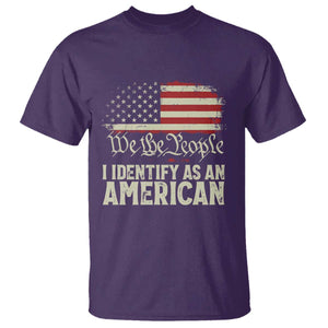 Funny I Identify As An American T Shirt 4th Of July American Flag TS11 Purple Print Your Wear