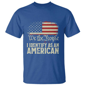 Funny I Identify As An American T Shirt 4th Of July American Flag TS11 Royal Blue Print Your Wear