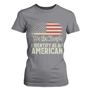 Funny I Identify As An American T Shirt For Women 4th Of July American Flag TS11 Charcoal Print Your Wear
