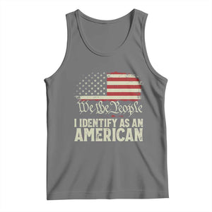 Funny I Identify As An American Tank Top 4th Of July American Flag TS11 Black Heather Print Your Wear