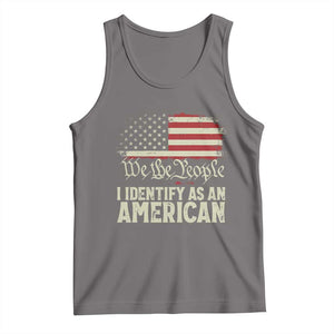 Funny I Identify As An American Tank Top 4th Of July American Flag TS11 Deep Heather Print Your Wear