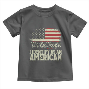 Funny I Identify As An American Toddler T Shirt 4th Of July American Flag TS11 Dark Heather Print Your Wear