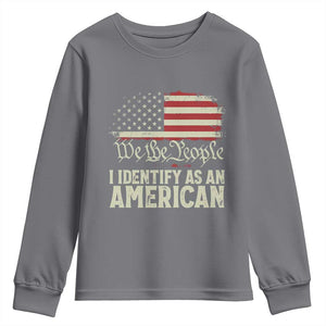 Funny I Identify As An American Youth Sweatshirt 4th Of July American Flag TS11 Charcoal Print Your Wear