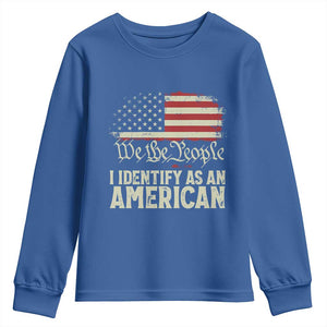 Funny I Identify As An American Youth Sweatshirt 4th Of July American Flag TS11 Royal Blue Print Your Wear