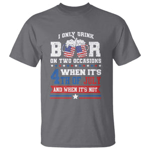 Funny I Only Drink Beer On Two Occasions When Its 4th Of July And When Its Not T Shirt July 4th Drinking TS11 Charcoal Print Your Wear