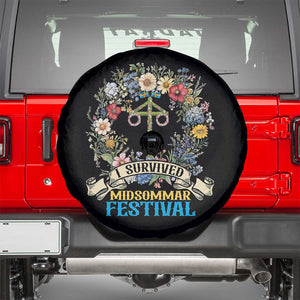 Funny I Survived Midsommar Festival Spare Tire Cover Sweden Summer Festival Maypole TS11 Black Print Your Wear