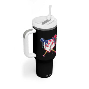 Funny Ice Cream Baseball Drip American Flag Tumbler With Handle 4th Of July TS11 Print Your Wear