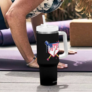 Funny Ice Cream Baseball Drip American Flag Tumbler With Handle 4th Of July TS11 Print Your Wear