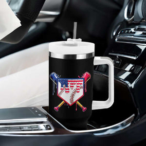Funny Ice Cream Baseball Drip American Flag Tumbler With Handle 4th Of July TS11 Print Your Wear