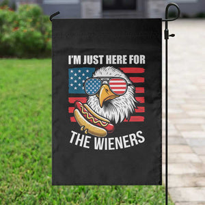 Funny I'm Just Here For The Wieners Garden Flag 4th Of July Bald Eagle Hot Dog Lover TS11 Print Your Wear