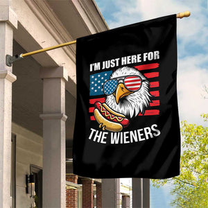 Funny I'm Just Here For The Wieners Garden Flag 4th Of July Bald Eagle Hot Dog Lover TS11 Print Your Wear