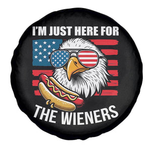 Funny I'm Just Here For The Wieners Spare Tire Cover 4th Of July Bald Eagle Hot Dog Lover TS11 Print Your Wear