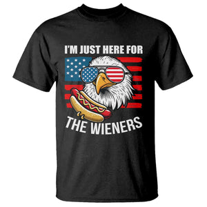 Funny I'm Just Here For The Wieners T Shirt 4th Of July Bald Eagle Hot Dog Lover TS11 Black Print Your Wear