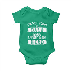 Funny I'm Not Going Bald I'm Just Getting More Head Baby Onesie Bald Guy TS11 Irish Green Print Your Wear
