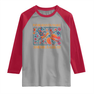 Funny Immigrants Make America Great Raglan Shirt Floral Flower Birds Human Rights TS11 Sport Gray Red Print Your Wear