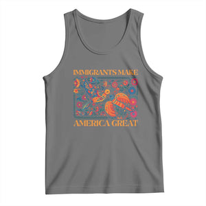 Funny Immigrants Make America Great Tank Top Floral Flower Birds Human Rights TS11 Black Heather Print Your Wear