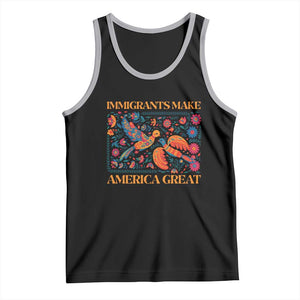 Funny Immigrants Make America Great Tank Top Floral Flower Birds Human Rights TS11 Black Athletic Heather Print Your Wear