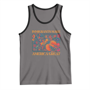 Funny Immigrants Make America Great Tank Top Floral Flower Birds Human Rights TS11 Deep Heather Black Print Your Wear