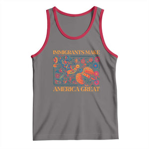 Funny Immigrants Make America Great Tank Top Floral Flower Birds Human Rights TS11 Deep Heather Red Print Your Wear