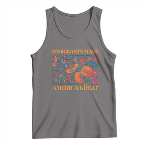Funny Immigrants Make America Great Tank Top Floral Flower Birds Human Rights TS11 Deep Heather Print Your Wear