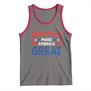 Funny Immigrants Make America Great Tank Top Stars Stripes TS11 Deep Heather Red Print Your Wear