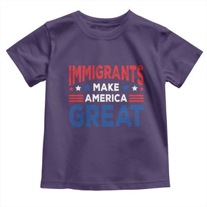 Funny Immigrants Make America Great Toddler T Shirt Stars Stripes TS11 Purple Print Your Wear