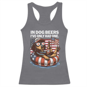 Funny In Dog Beers I've Only Had One Racerback Tank Top 4th Of July Drinking Dachshund Beer American Flag TS11 Charcoal Print Your Wear