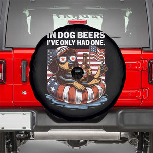 Funny In Dog Beers I've Only Had One Spare Tire Cover 4th Of July Drinking Dachshund Beer American Flag TS11 Black Print Your Wear