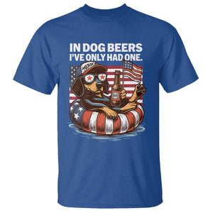 Funny In Dog Beers I've Only Had One T Shirt 4th Of July Drinking Dachshund Beer American Flag TS11 Royal Blue Print Your Wear