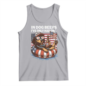 Funny In Dog Beers I've Only Had One Tank Top 4th Of July Drinking Dachshund Beer American Flag TS11 Athletic Heather Print Your Wear