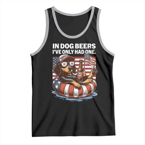 Funny In Dog Beers I've Only Had One Tank Top 4th Of July Drinking Dachshund Beer American Flag TS11 Black Athletic Heather Print Your Wear