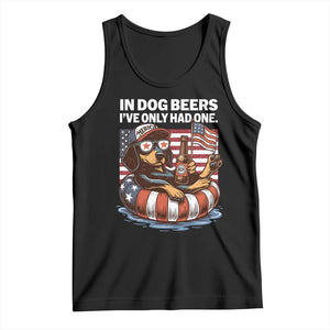 Funny In Dog Beers I've Only Had One Tank Top 4th Of July Drinking Dachshund Beer American Flag TS11 Black Print Your Wear